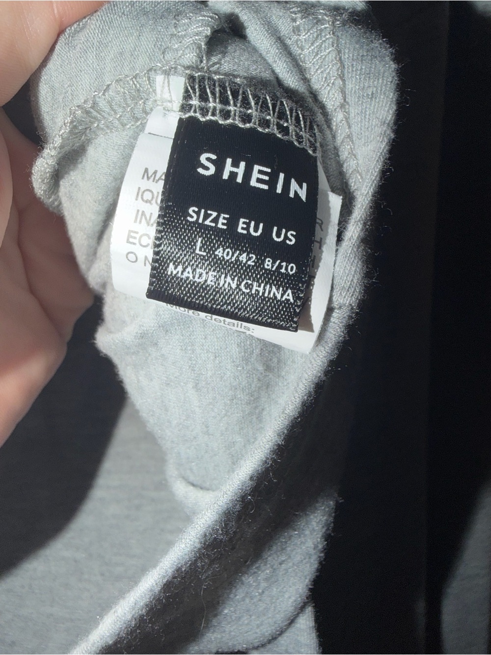 SHEIN Gray Twist-Back Long Sleeve Crop Top - Picture 3 of 3
